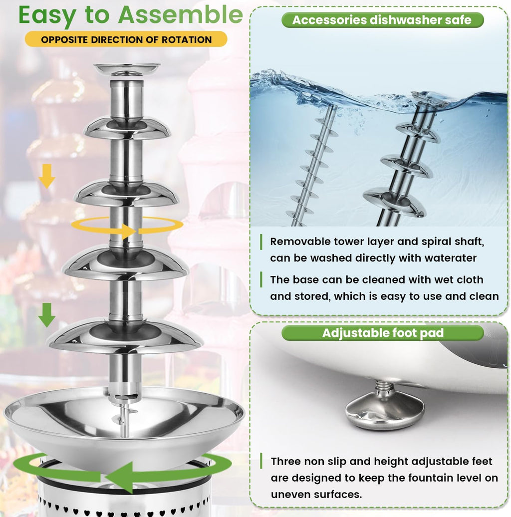 13.2 Lbs Stainless Steel Chocolate Fountain X125698