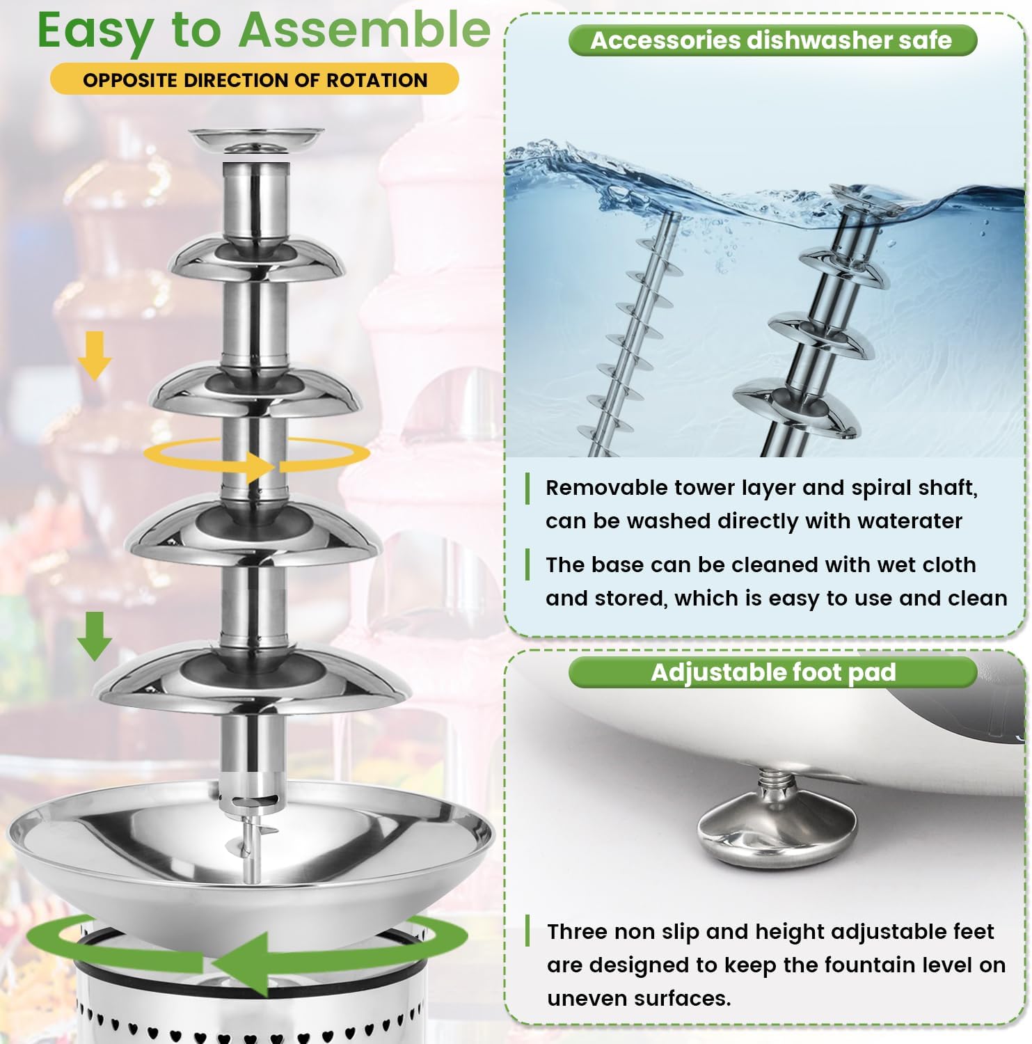 13.2 Lbs Stainless Steel Chocolate Fountain X125698