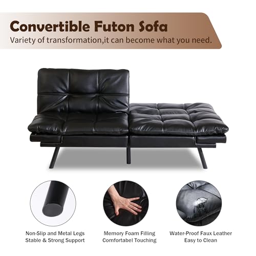 Grey Memory Foam Convertible Sofa Bed H137