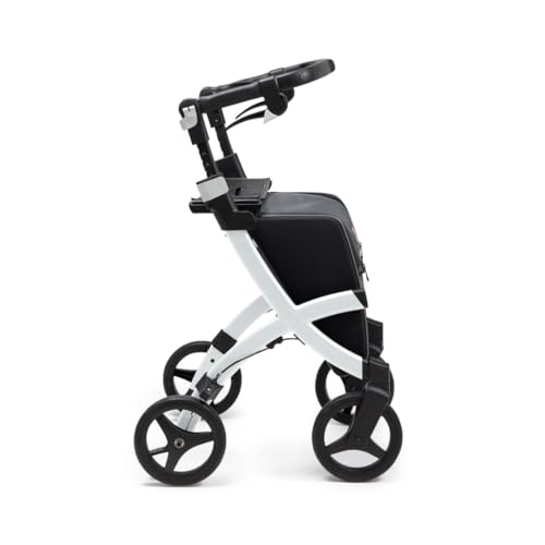 Upright Rollator Walker with seat, Lightweight Folding Walker with Large Shopping Bag R4744