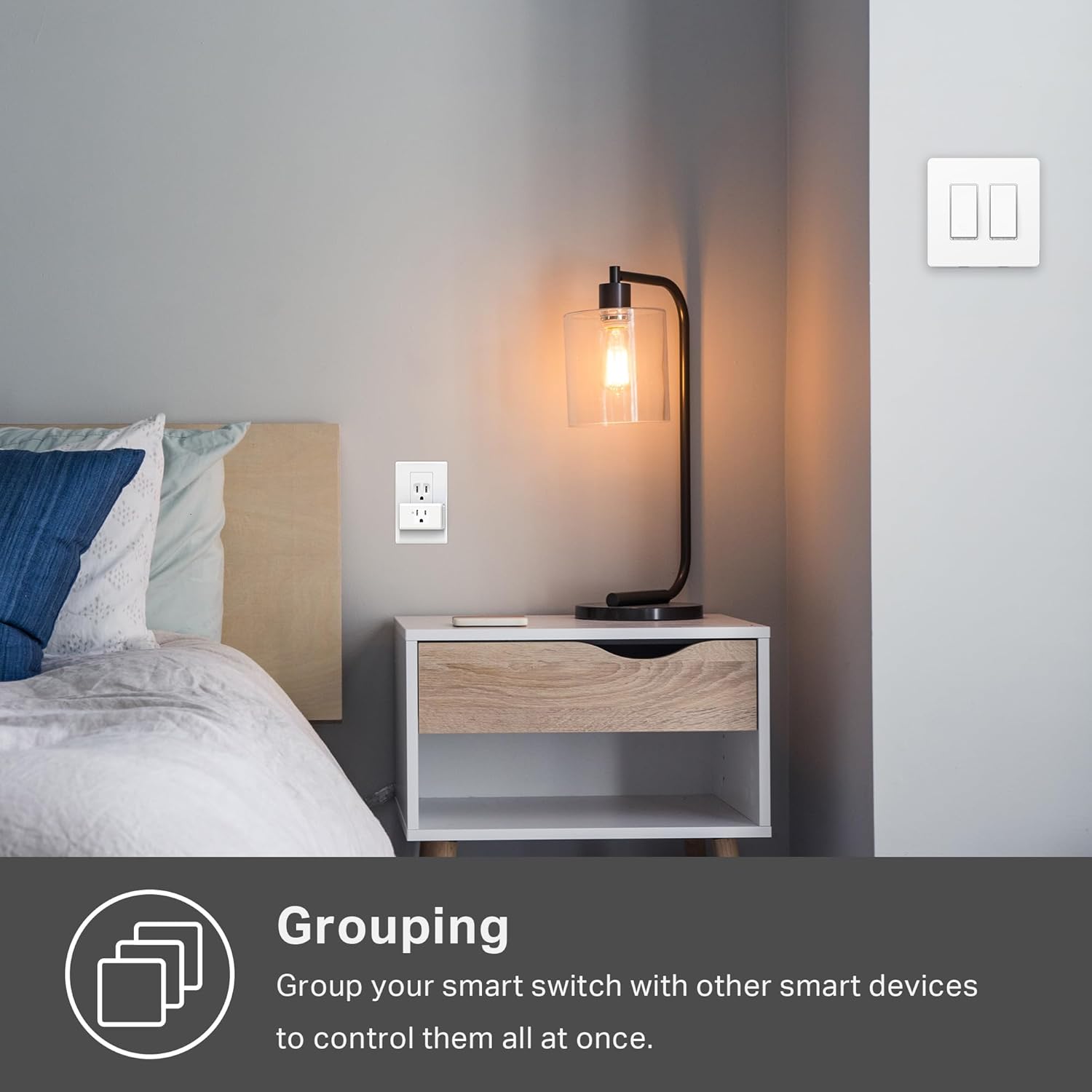 White 2-Gang Smart Light Switch S3314