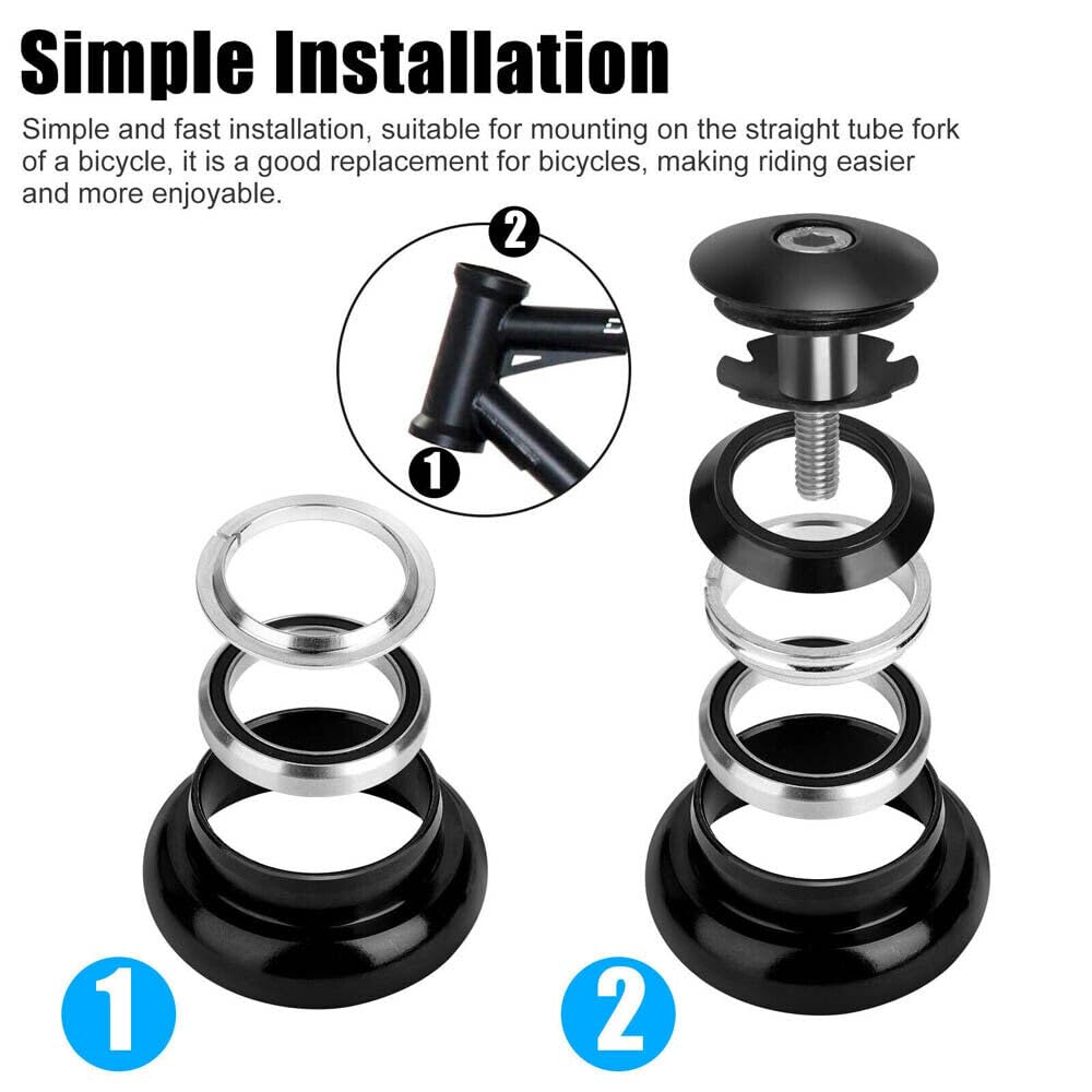 2PCS 34mm 1-1/8" Threadless Sealed External Bearing Headset Kits for Bicycle R110823
