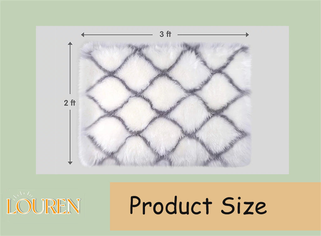 Fluffy Faux Fur Shag Area Rug F3977