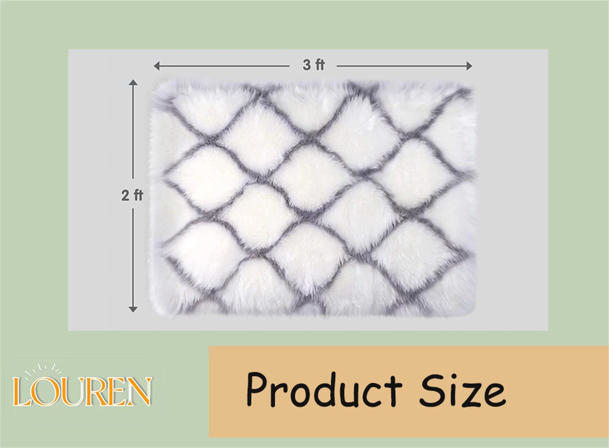 Fluffy Faux Fur Shag Area Rug F3977