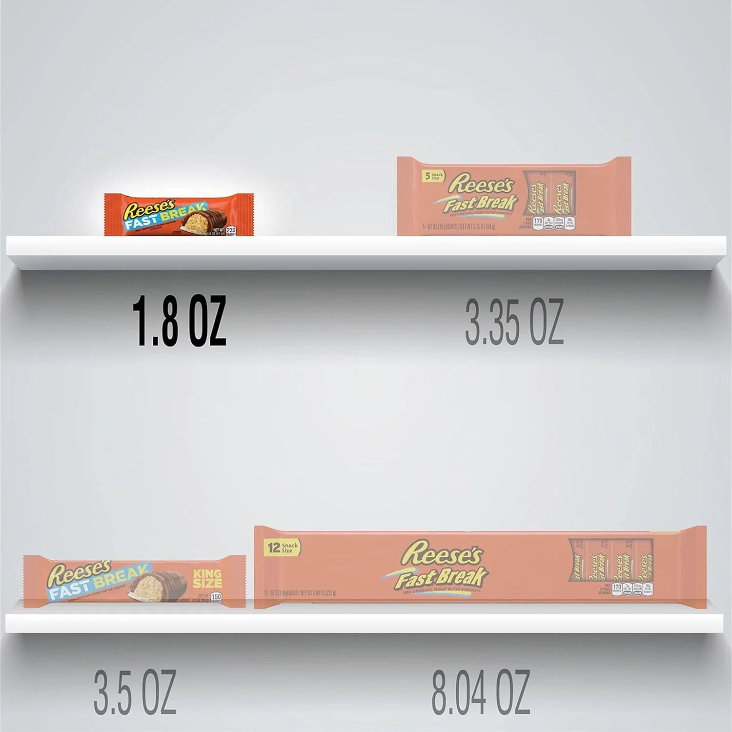 6 pack 1.8 oz Peanut Butter Nougat Candy Bars Y483862