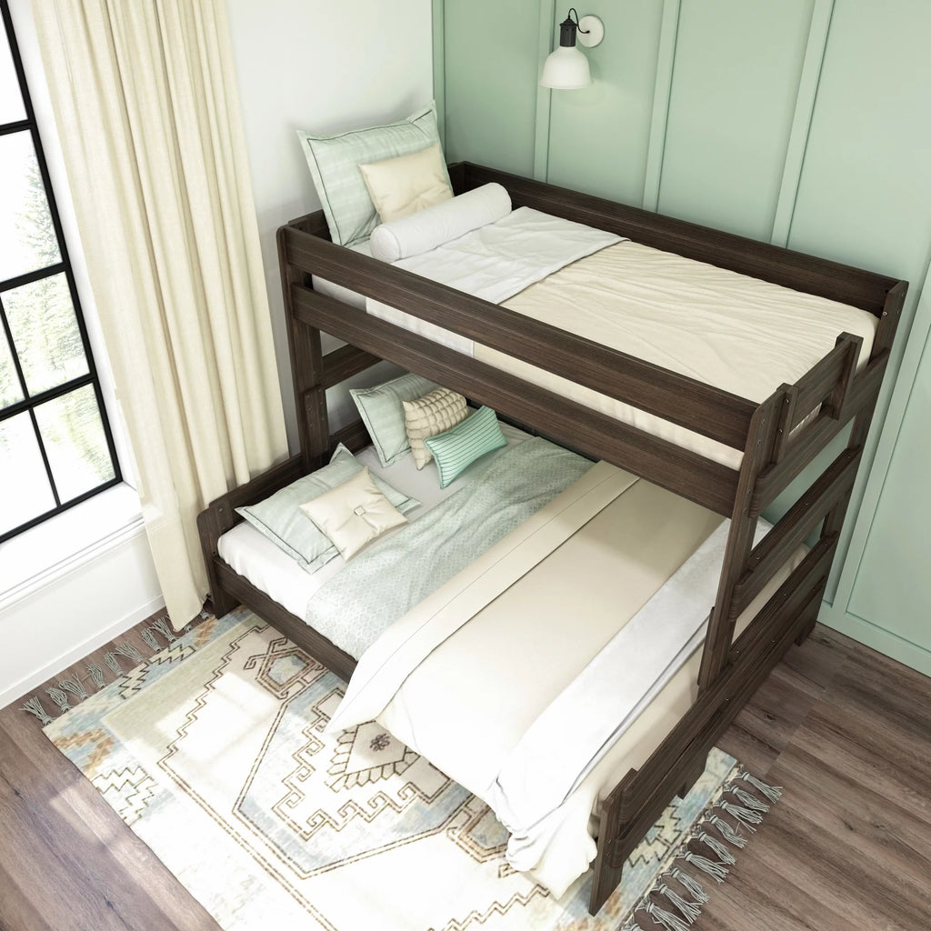Barnwood Brown Twin XL Over Queen Platform Bunk Bed C13885