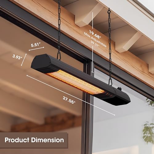 1500W Infrared Carbon Fiber Tube Wall-Mounted Ceiling Heater Y288