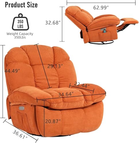 Green Power Recliner Chair with Heated and USB O396