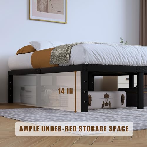 14 Inch Tall Black Heavy Duty Steel Bed Frame M287