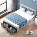 Light Grey King Size Bed Frame with 2 Storage Drawers T1158