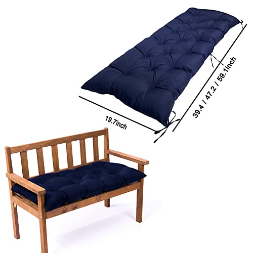 Waterproof Bench Cushion with Ties (47.2*19.7inch, burgundy) G132
