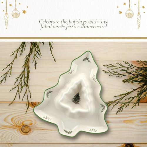 Christmas Tree 14-Inch Tree-Shaped Serving Plate Fine Porcelain Holiday Tableware D416506