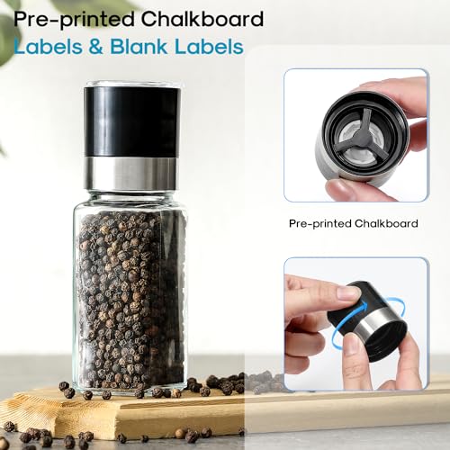 14 Pcs Glass Spice Jars with Shaker Lids and Airtight Metal Caps I201