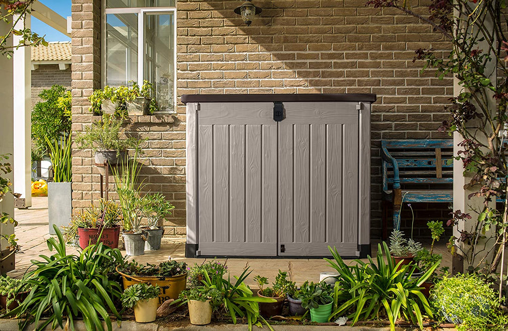 Beige/Brown Outdoor Storage Shed P201