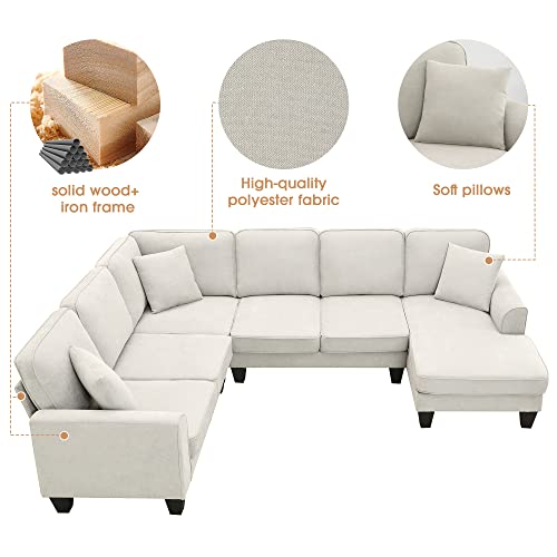 7 Seat Modular Sectional Sofa with 3 Pillows Y387731