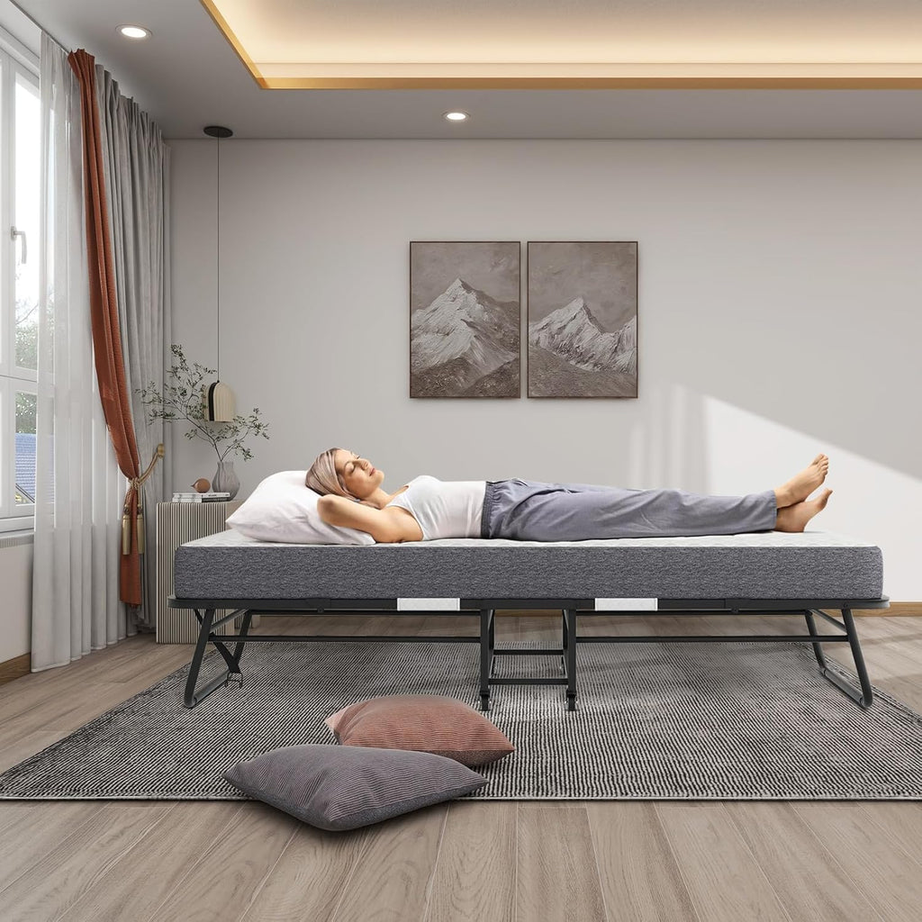 Twin Size Bed Frame with Memory Foam M213