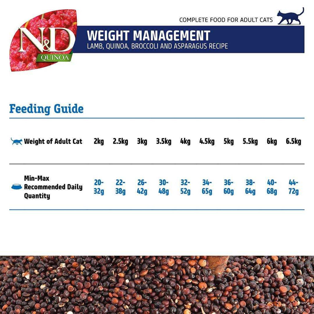 Farmina N&D Quinoa Weight Management Lamb Dry Cat Food Q792068
