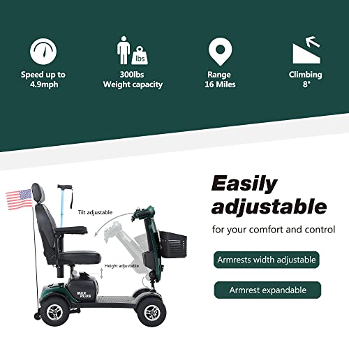 4-Wheel Electric Mobility Scooter with Rotating Swivel Seat, Red D2933