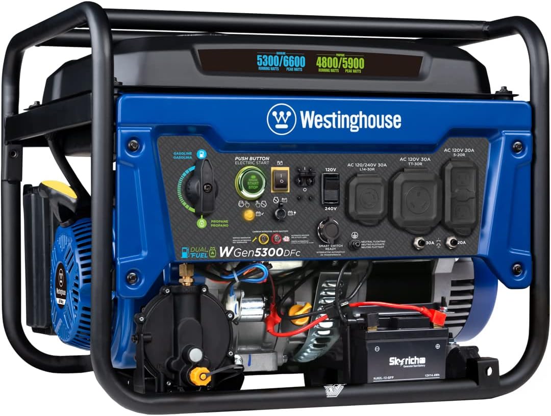 Portable Generator 7500 Rated Watts 9500 Peak Watts Gas Powered S8266