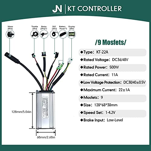 Electric Bike Conversion Kit with LCD Display, 36V 48V 250/350/500W Brushless Gear Hub Motor Set A664297
