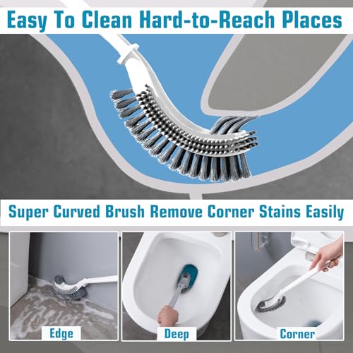 Toilet Bowl Brush and Holder Set with Silicone Scrubber L21080