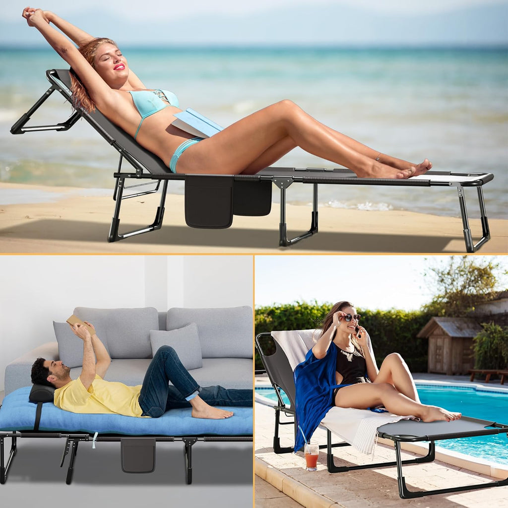 Heavy Duty Folding Camping Cot with Pillow, Cushion & Carrying Bag D407238