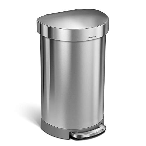 45 Liter Semi-Round Automatic Sensor Trash Can, Brushed Stainless Steel Y31174