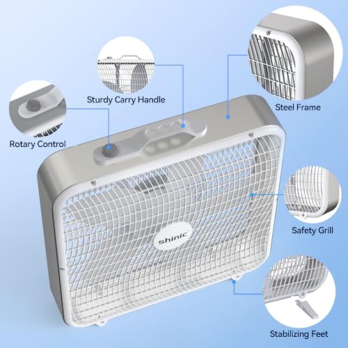 20 Inch 3-Speed White Box Fan (2 Pack) X3498