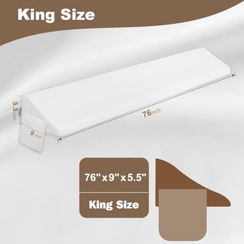 Blue 76"x10"x6" King Bed Wedge Pillow N71883