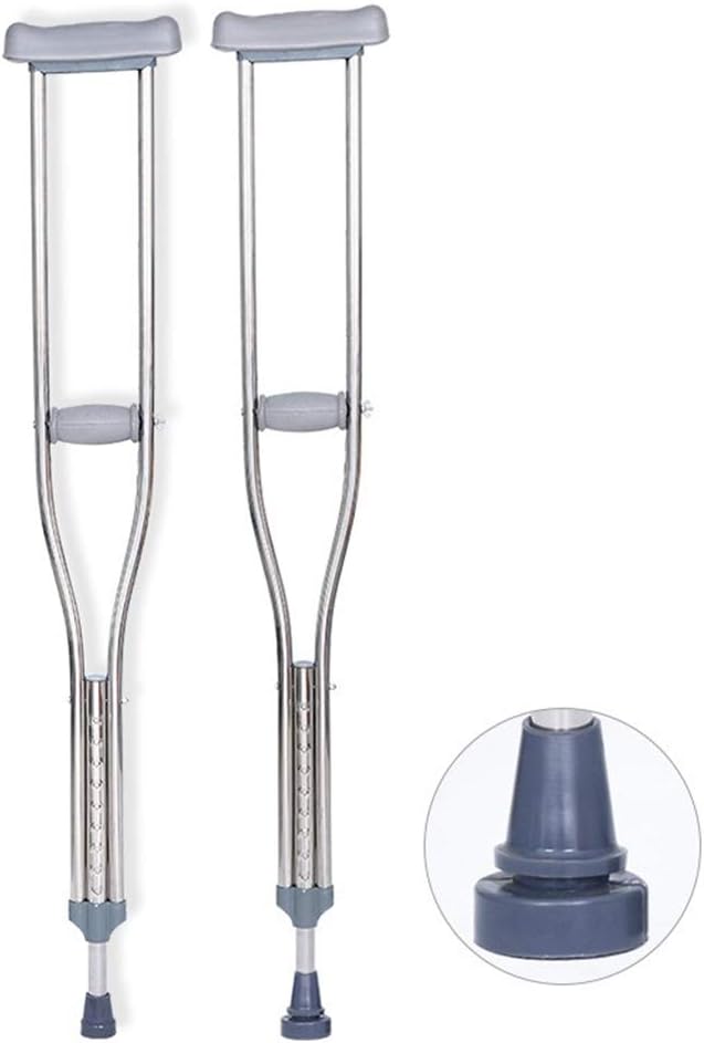 Lightweight Stainless Steel Height Adjustable Underarm Crutches O612