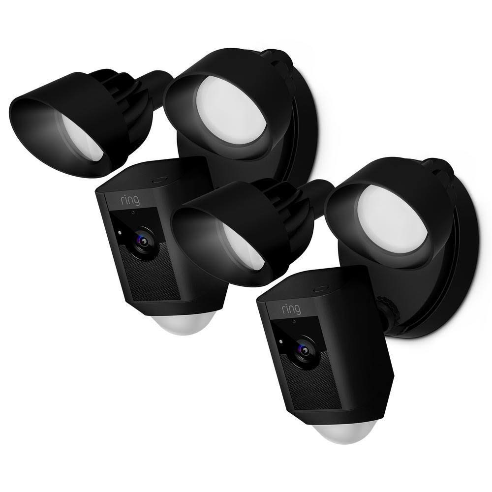 Black Outdoor Wi-Fi Cam with Motion Activated Floodlight (2-Pack) X1511