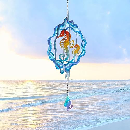 12 Inches 3D Kinetic Hummingbird Wind Spinner Stainless Steel X7492