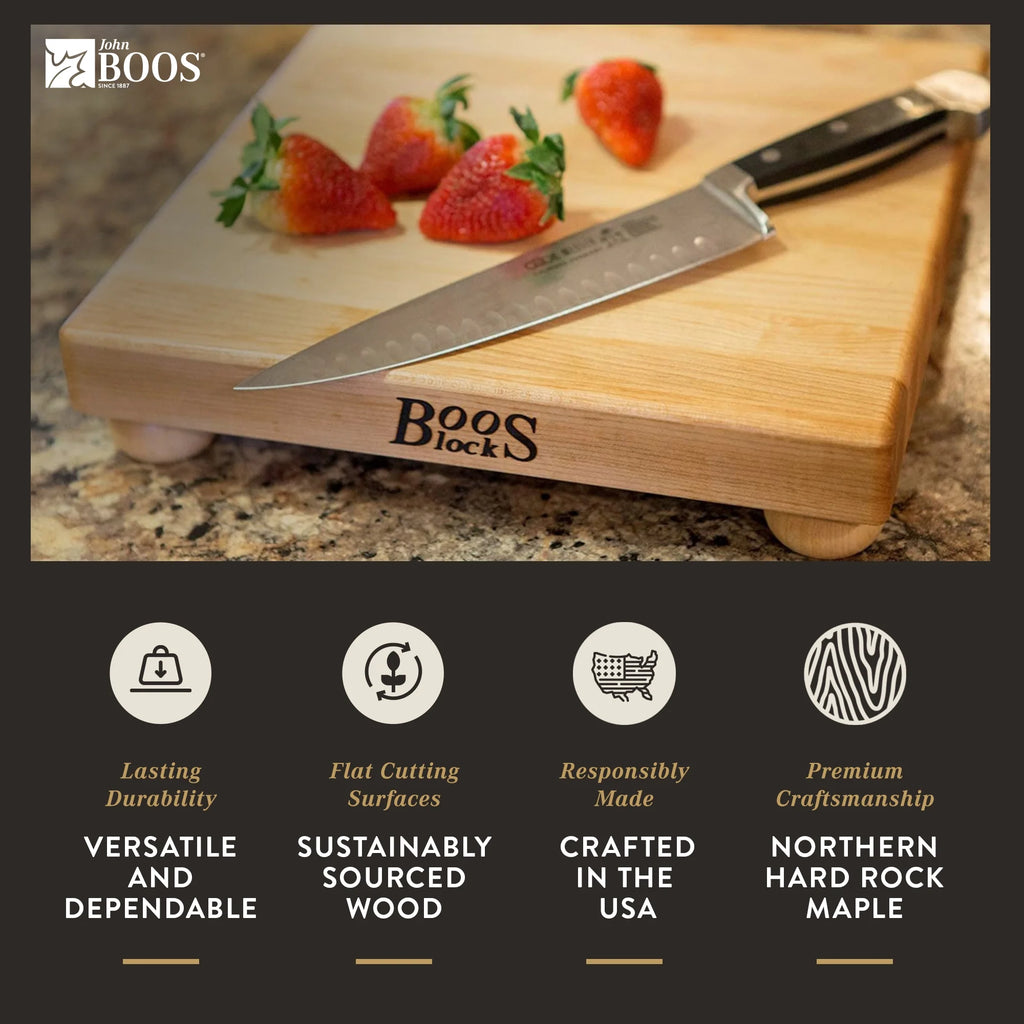 Small Maple Wood Cutting Board, 12" x 12" x 1.5" G57600