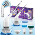 Gray Rechargeable Electric Spin Scrubber with 7 Brush Heads E833
