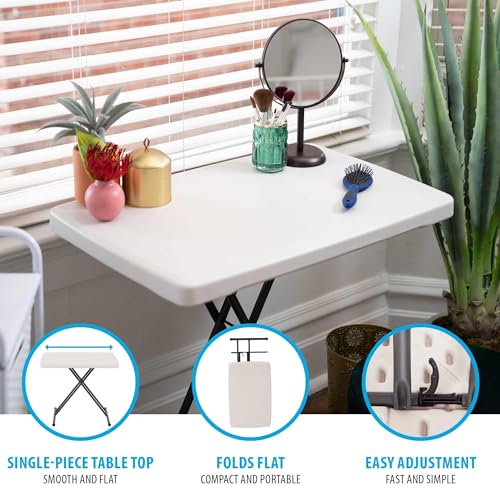 4-Foot Commercial Adjustable Folding Table, Almond J762