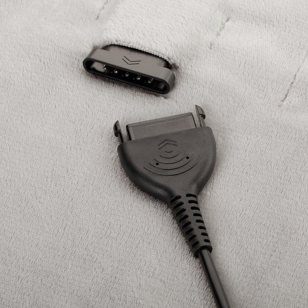 Soft Silver Plush Electric Heated Throw with Remote J3253