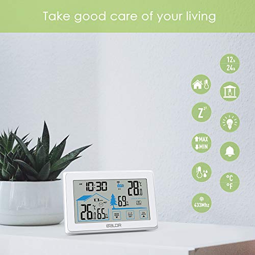 Wireless Indoor/Outdoor Thermometer Hygrometer with Touch Screen Digital Weather Station E97201