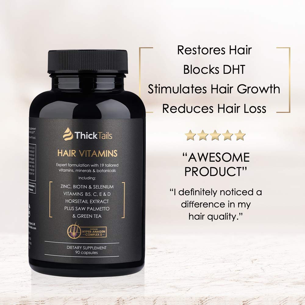 Hair Growth Vitamins with Biotin, Saw Palmetto, and Horsetail, 1 Month Supply B429941