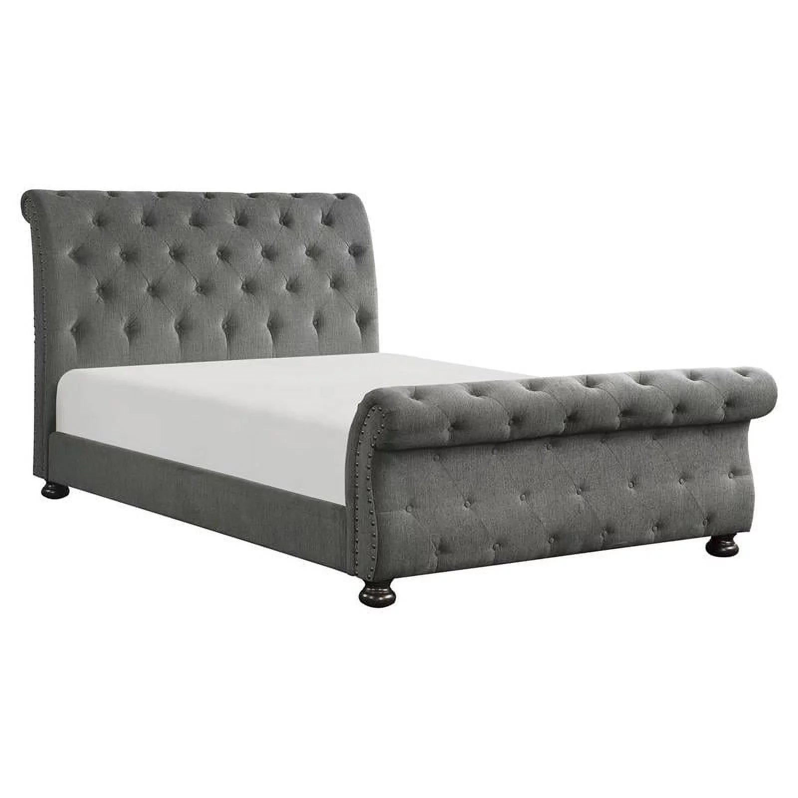 Dark Gray Queen Wood Sleigh Bed F650
