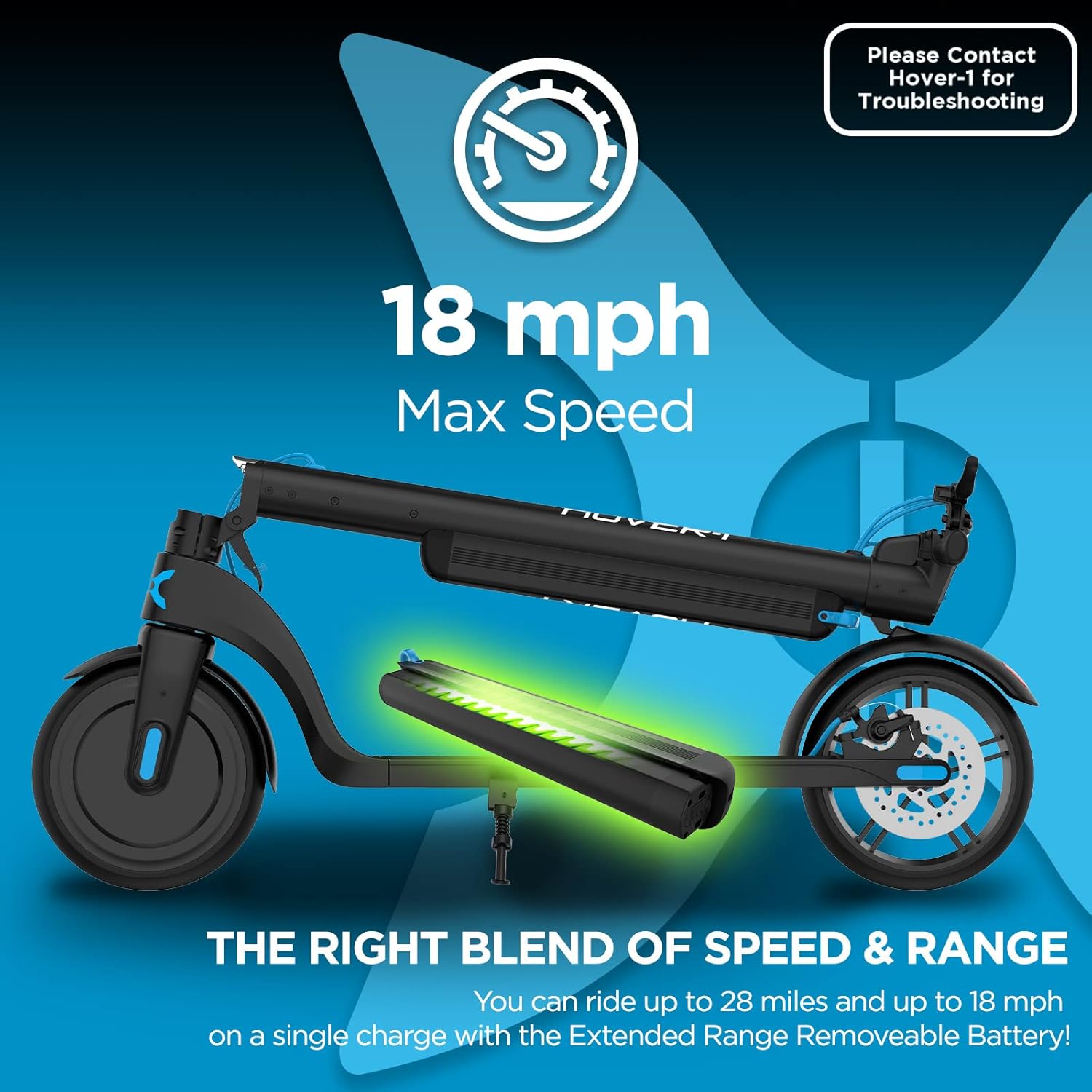 Electric Folding Scooter 18MPH 18 MI 264LBS LCD Display Air Tires B13576