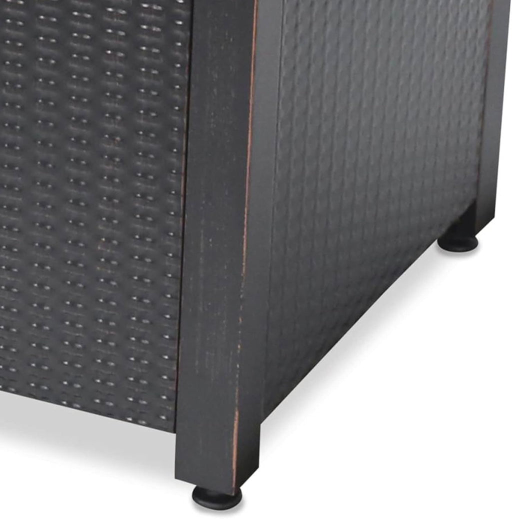 Black 30 Inch Square 30,000 BTU LP Gas Outdoor Fire Pit Table E7552