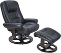 Ivory Leather Recliner and Ottoman S2265