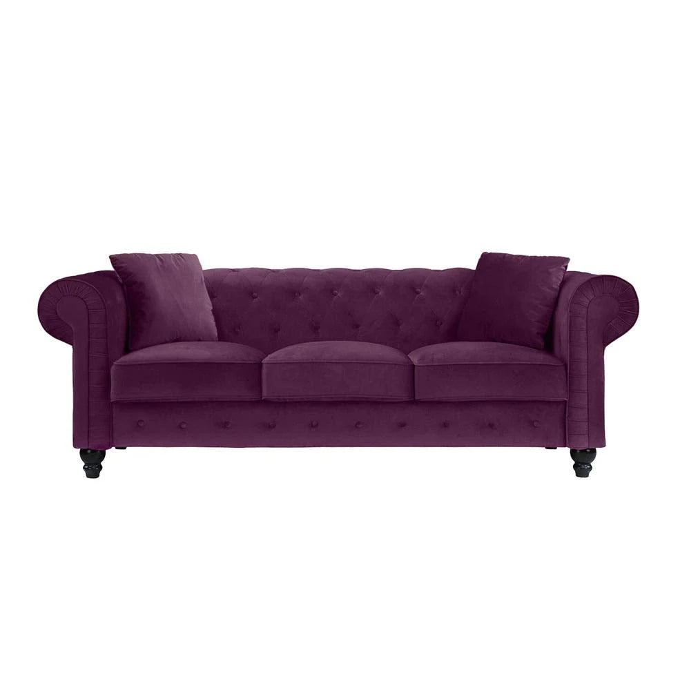 Purple Microfiber Chesterfield Sofa K75258