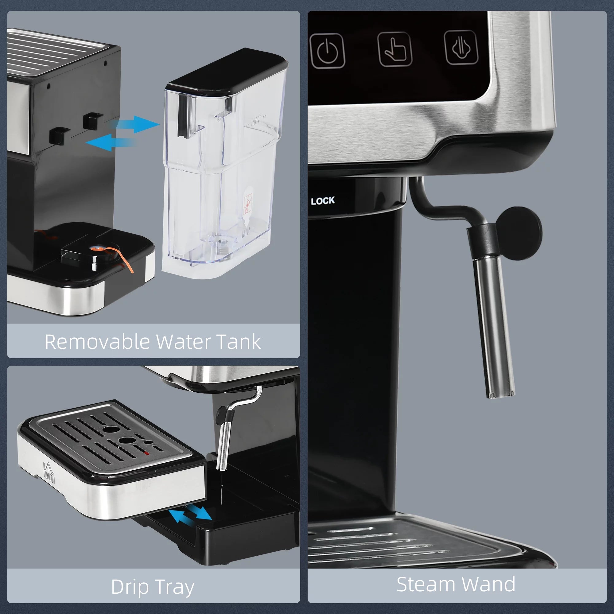 15-Bar Espresso Coffee Maker Machine E27537