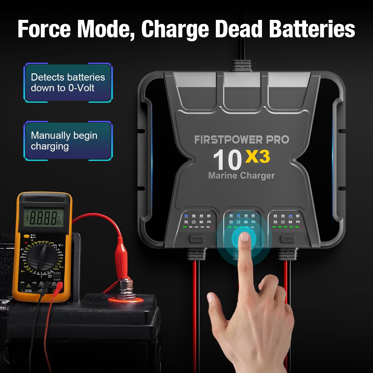 30A 12V Waterproof Onboard Battery Charger for SLA/AGM, Lithium, Calcium & Deep-Cycle Battery U33984