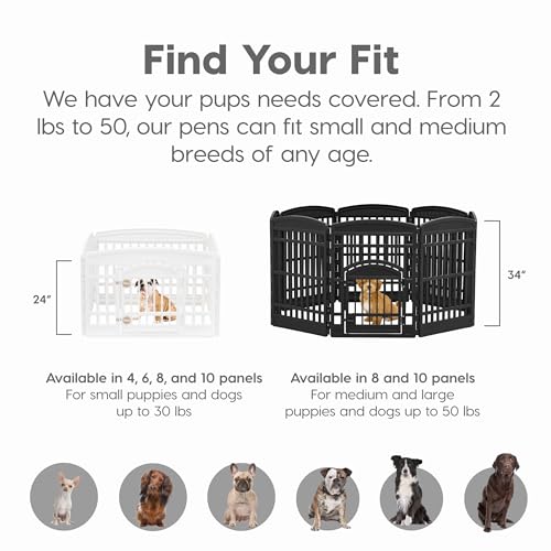 Black 6-Panel Dog Playpen W129