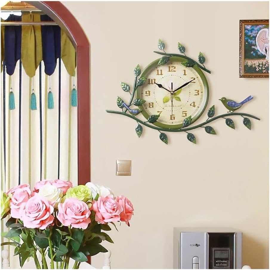 Vintage Garden Creative Mute Bird Styling Wall Clock W8303