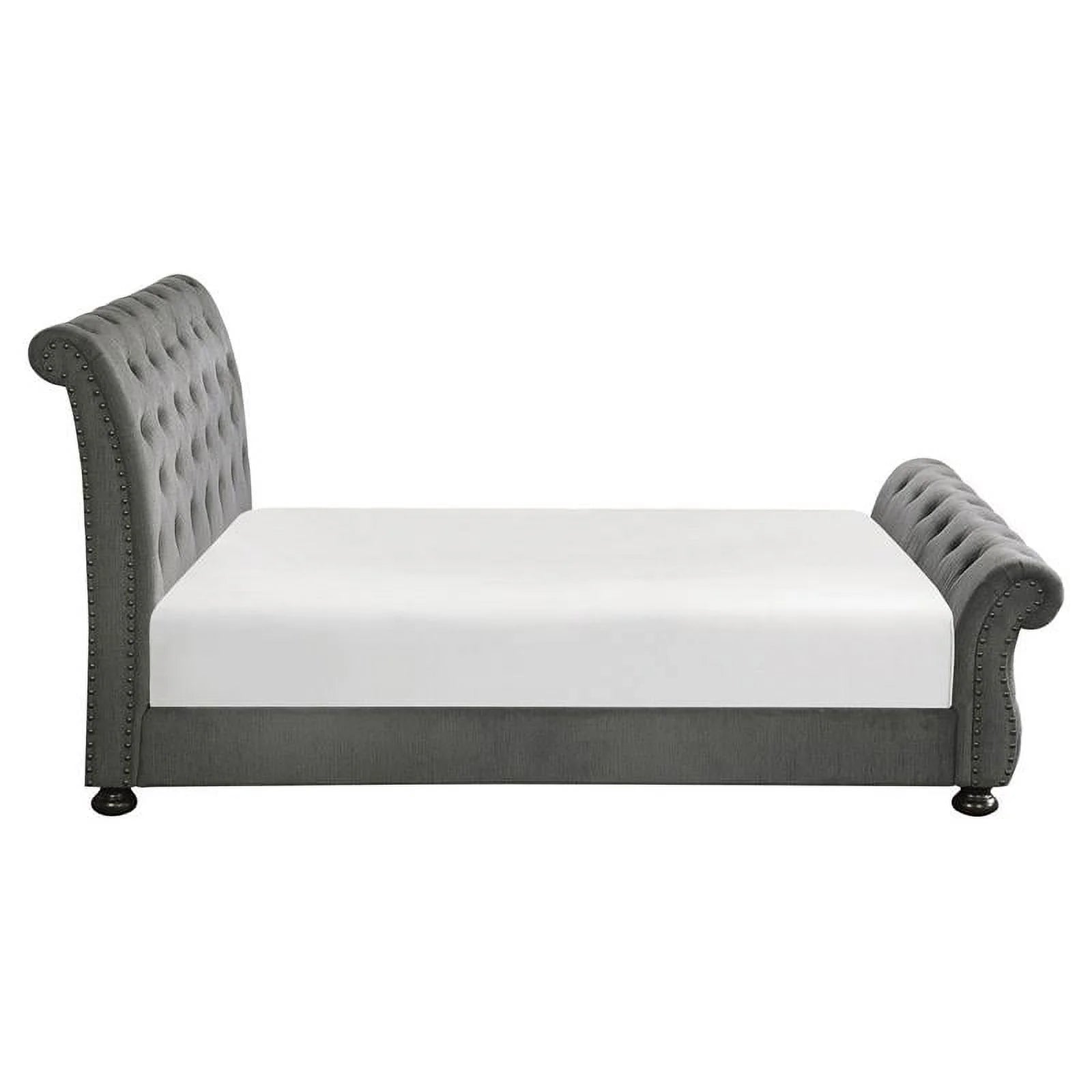 Dark Gray Queen Wood Sleigh Bed F650