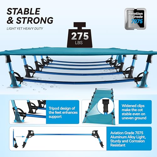 Ultralight Folding Camping Cot Bed (Grey) S23969