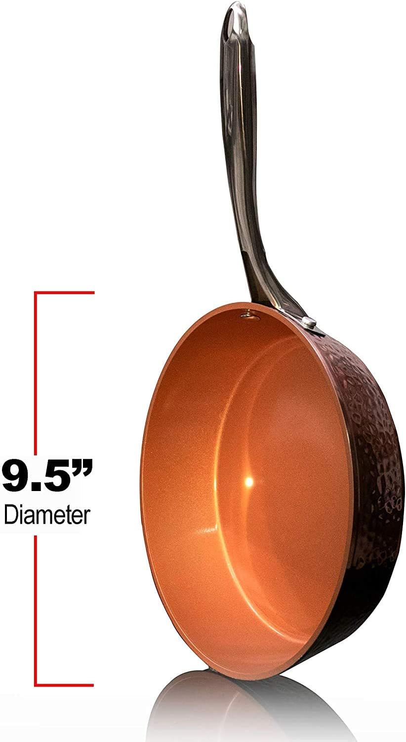 9.5" Hammered Nonstick Fry Pan with Lid J560516